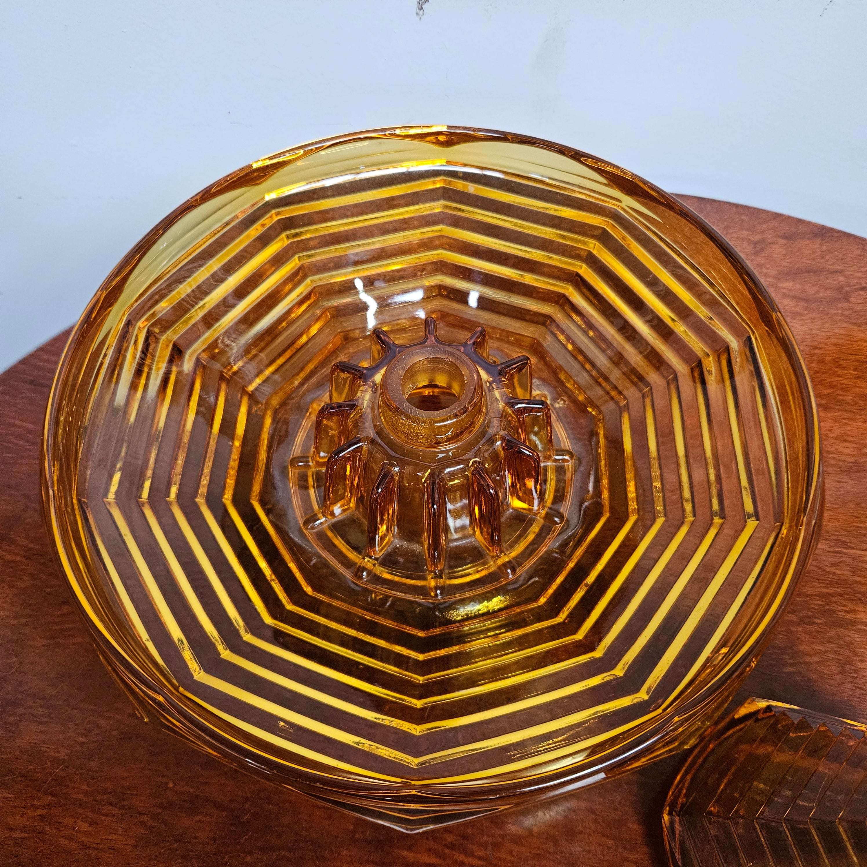 Art Deco Amber Glass Float Bowl