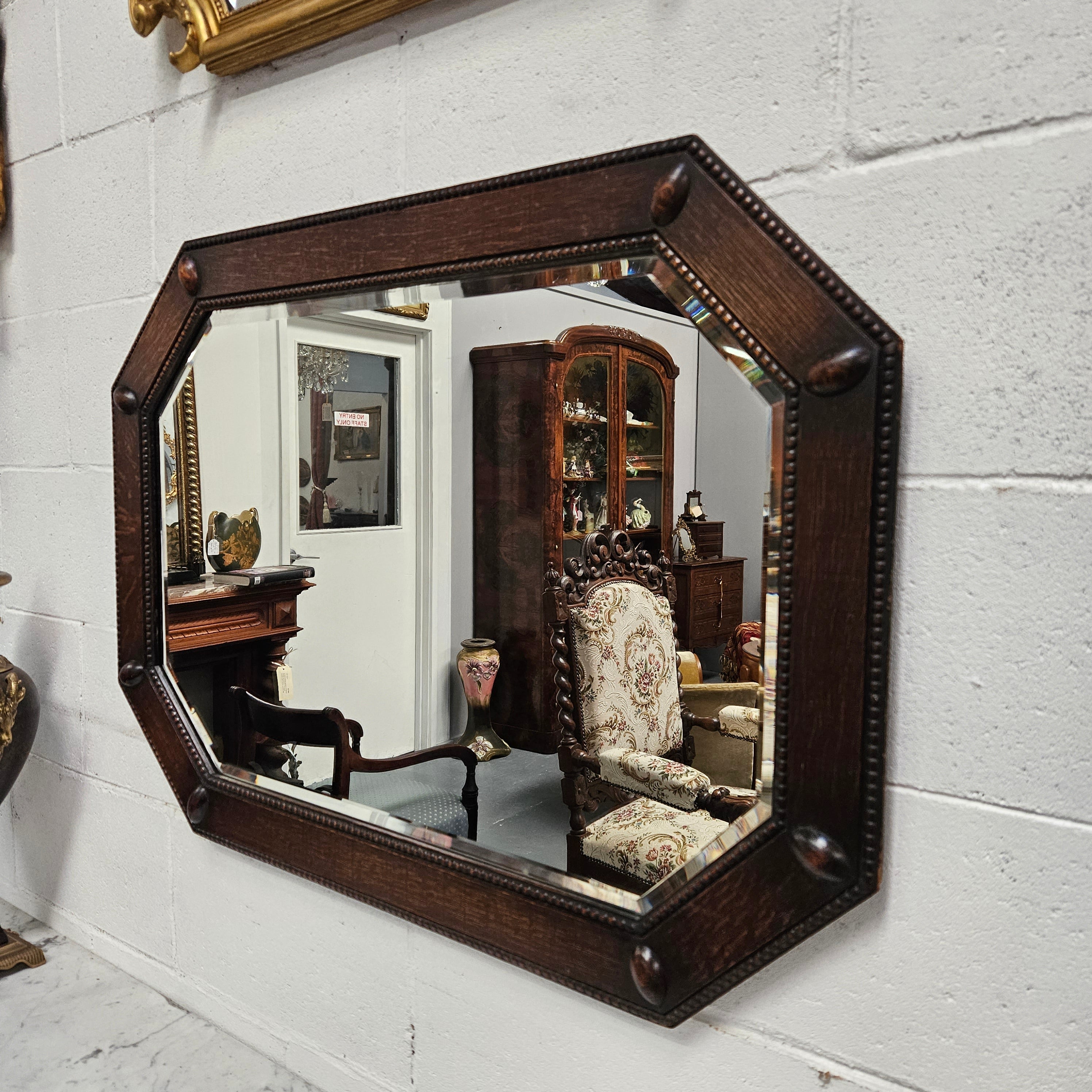 Edwardian Oak Wall Mirror | Antique & Vintage | Moonee Ponds Antiques | Australia Wide Delivery