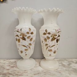 Pair of Victorian Opaline Glass Vases | Antique & Vintage | Moonee Ponds Antiques | Australia Wide Delivery