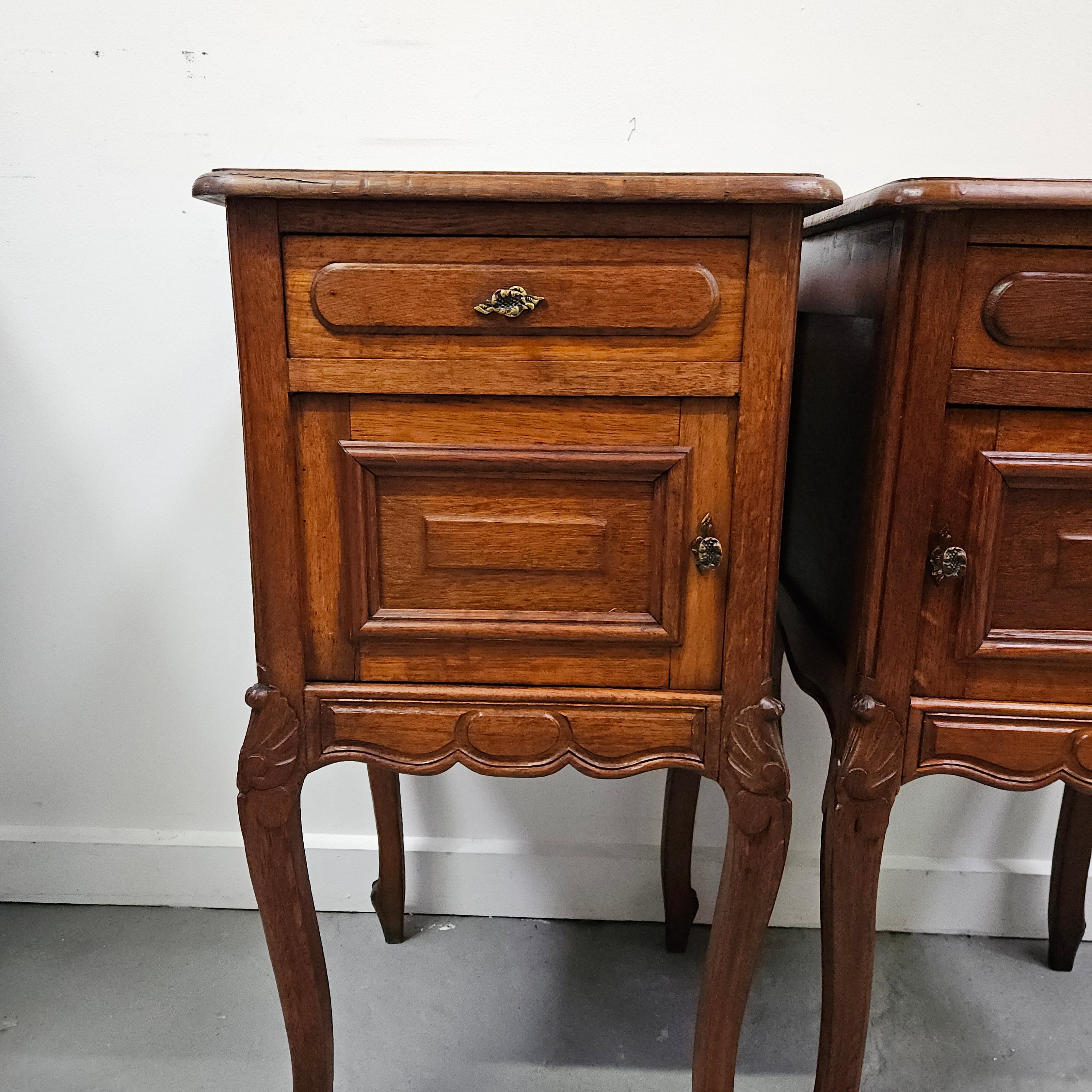 Rare Pair of Antique French Louis XV Style Wooden Top Bedsides | Antique & Vintage | Moonee Ponds Antiques | Australia Wide Delivery