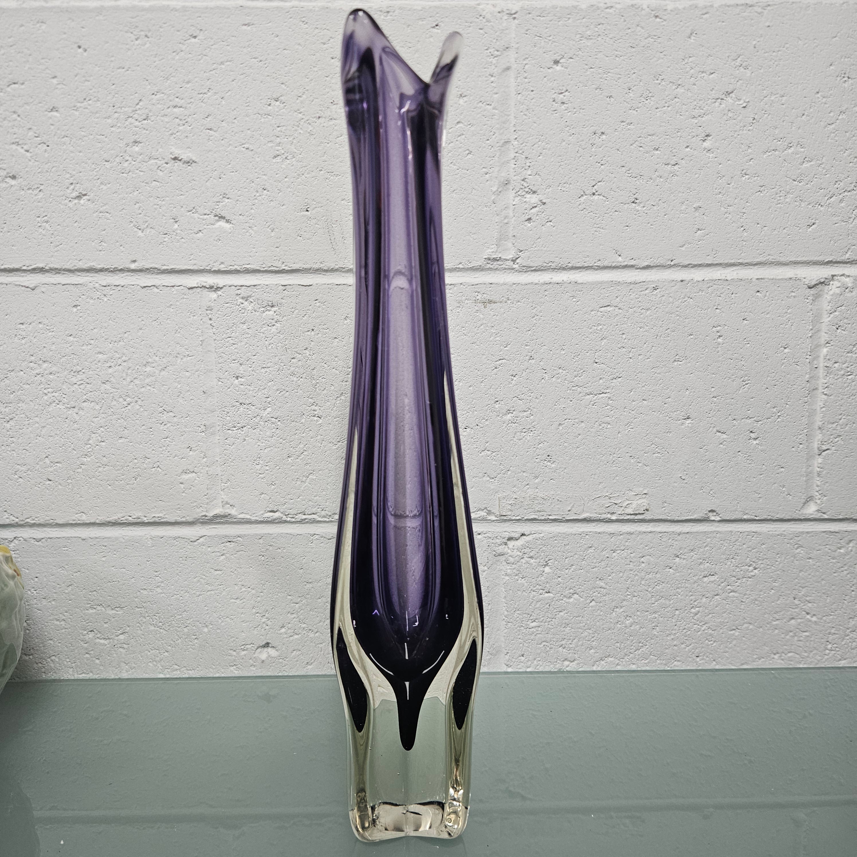 Tall Murano "Somerso" Amethyst & Clair Glass Vase | Antique & Vintage | Moonee Ponds Antiques | Australia Wide