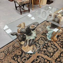 Vintage Carved Giltwood, Painted Blackamoor Glass Topped Coffee Table | Antique & Vintage | Moonee Ponds Antiques | Australia Wide Delivery
