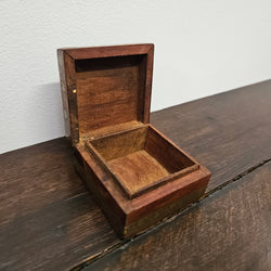 Vintage Brass Inlaid Wooden Hinged Trinket Box | Antique & Vintage | Moonee Ponds Antiques | Australia Wide Delivery