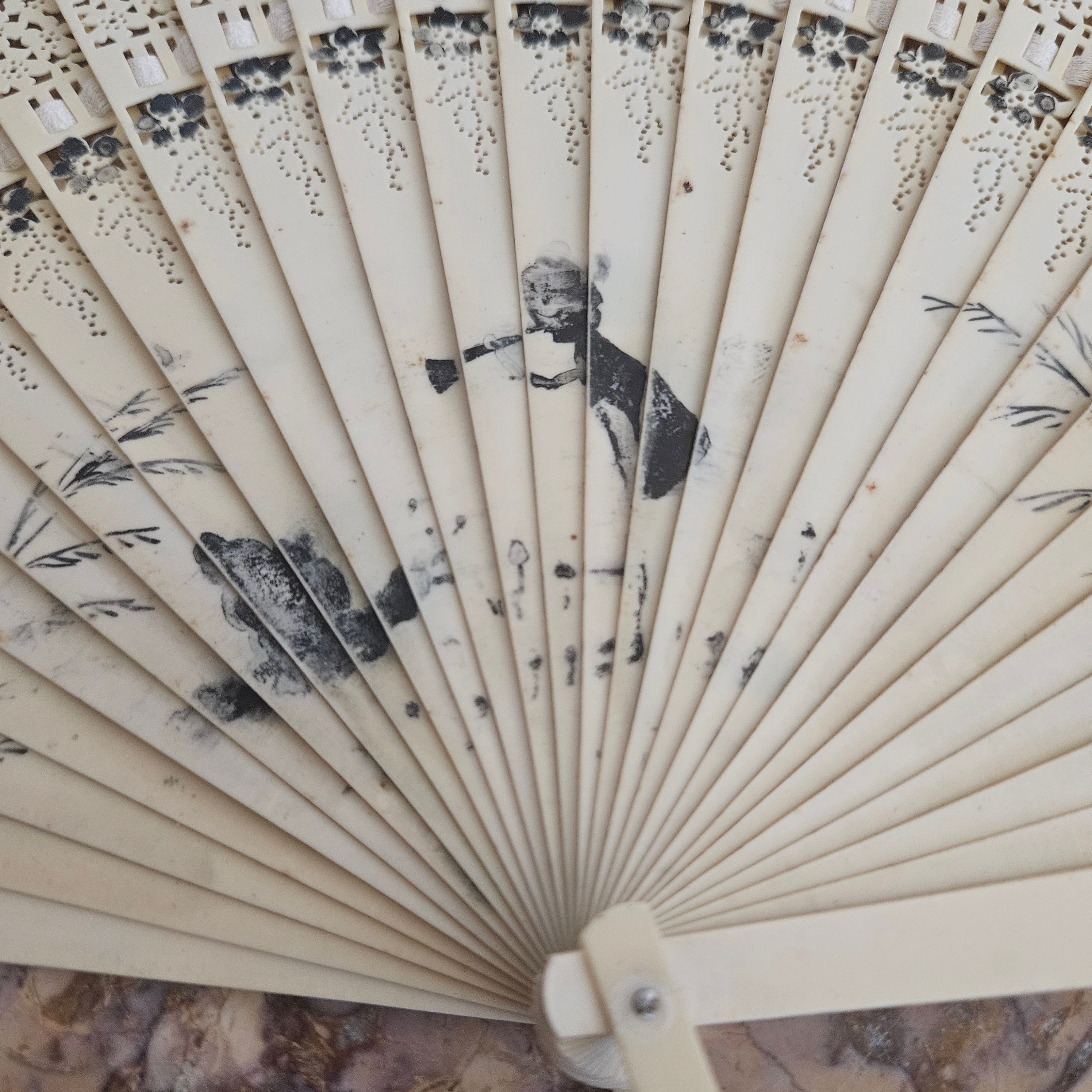 Art Deco Celluloid Fan Hand Painted | Antique & Vintage | Moonee Ponds Antiques | Australia Wide Delivery