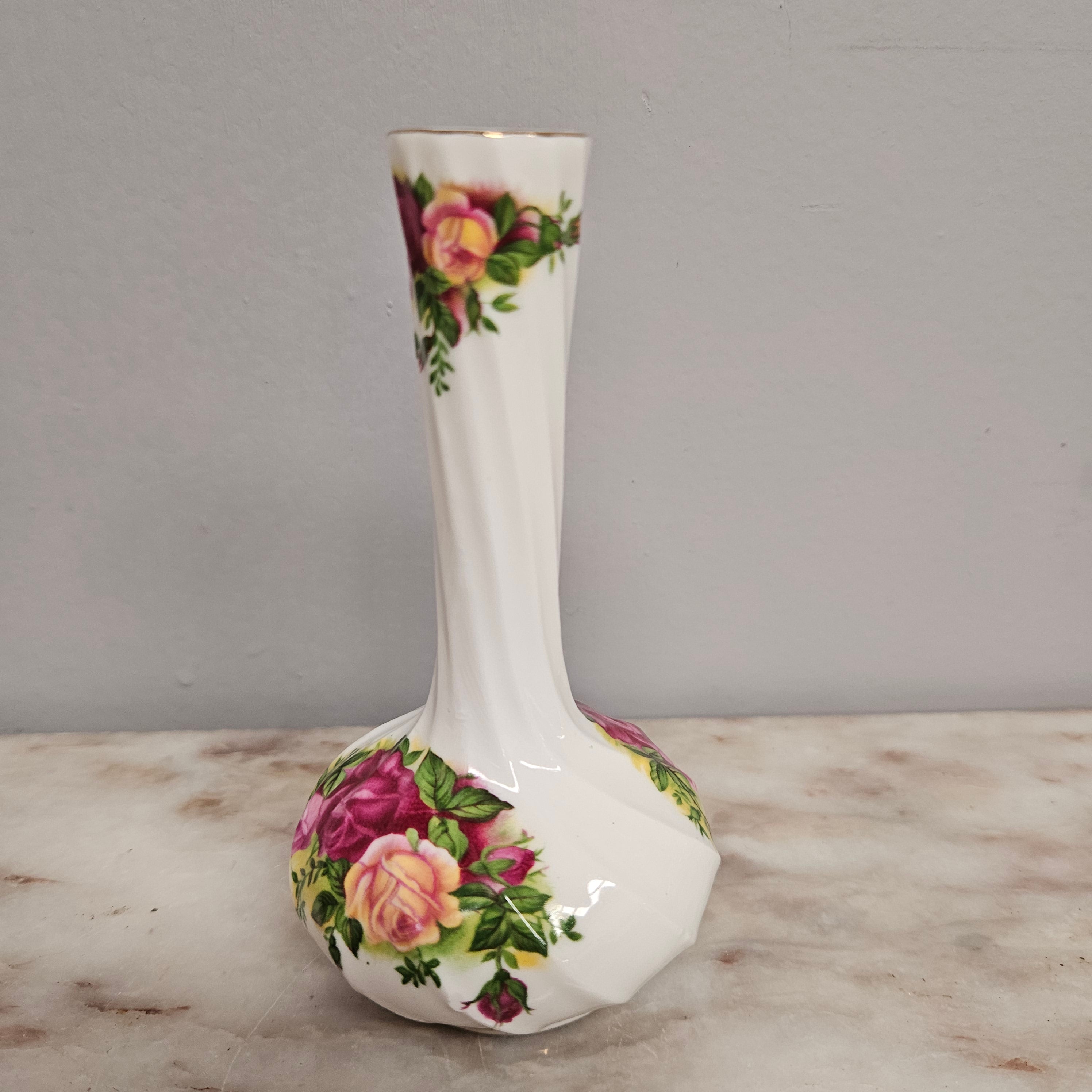 Vintage Roses Narrow Neck Vase | Antique & Vintage | Moonee Ponds Antiques | Australia Wide