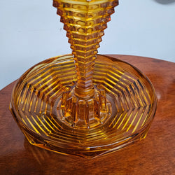Art Deco Amber Glass Float Bowl