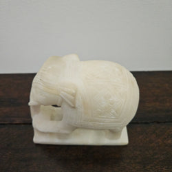 Vintage Hand Carved Indian Alabaster Elephant | Antique & Vintage | Moonee Ponds Antiques | Australia Wide Delivery