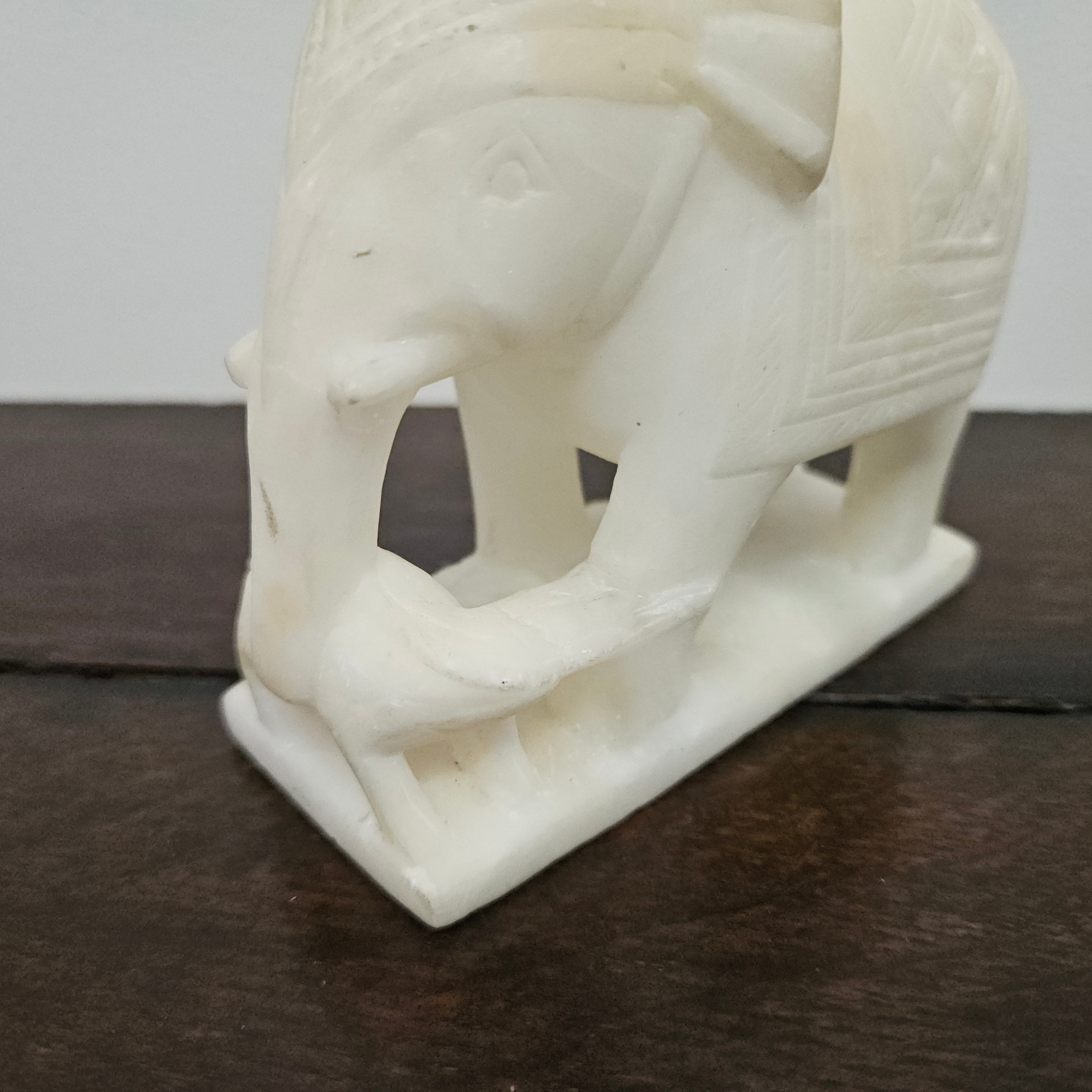 Vintage Hand Carved Indian Alabaster Elephant | Antique & Vintage | Moonee Ponds Antiques | Australia Wide Delivery