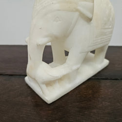 Vintage Hand Carved Indian Alabaster Elephant | Antique & Vintage | Moonee Ponds Antiques | Australia Wide Delivery