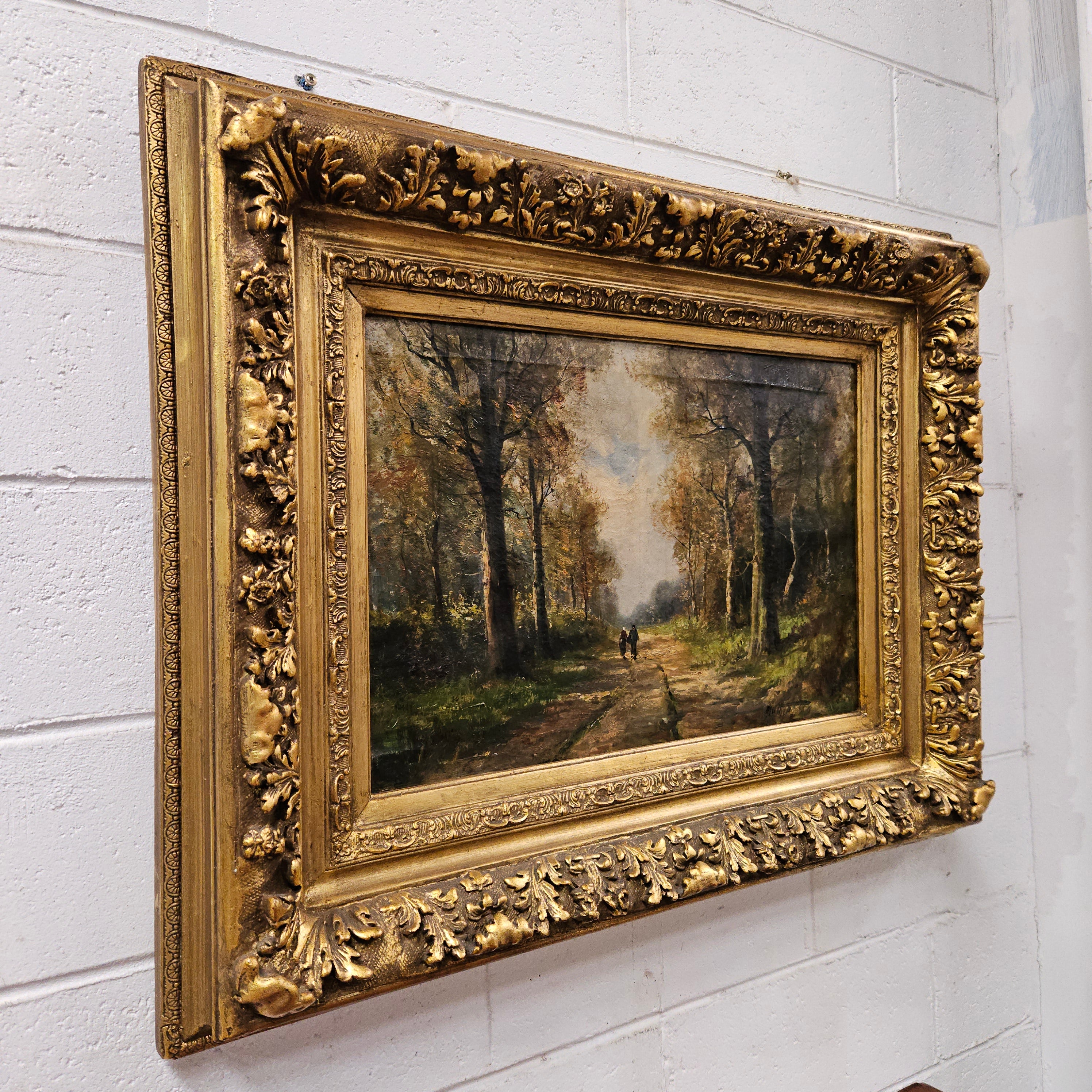 Oil on Canvas Forest Landscape in Ornate Gilt Frame | Antique & Vintage | Moonee Ponds Antiques | Australia Wide Delivery