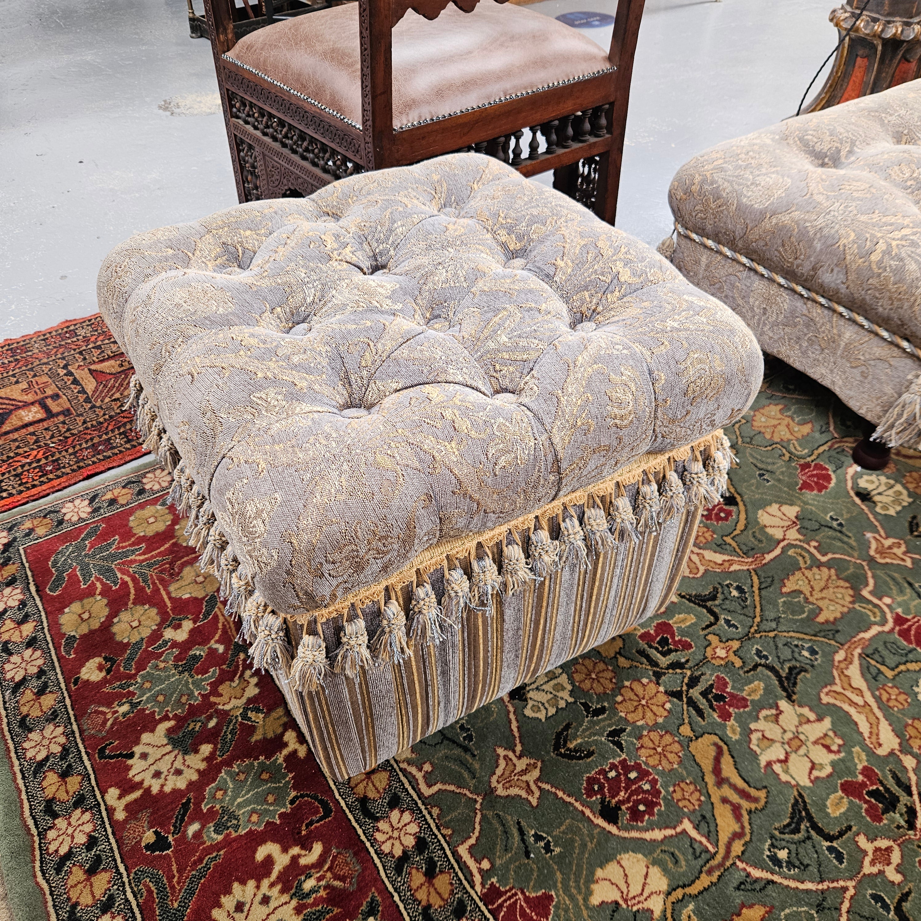Vintage Square Storage Upholstered Ottoman | Antique & Vintage | Moonee Ponds Antiques | Australia Wide Delivery