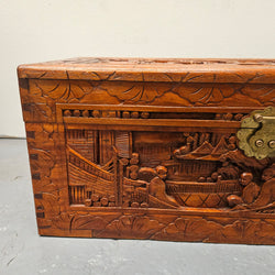 Small Oriental Carved Camphor Wood Chest | Antique & Vintage | Moonee Ponds Antiques | Australia Wide Delivery