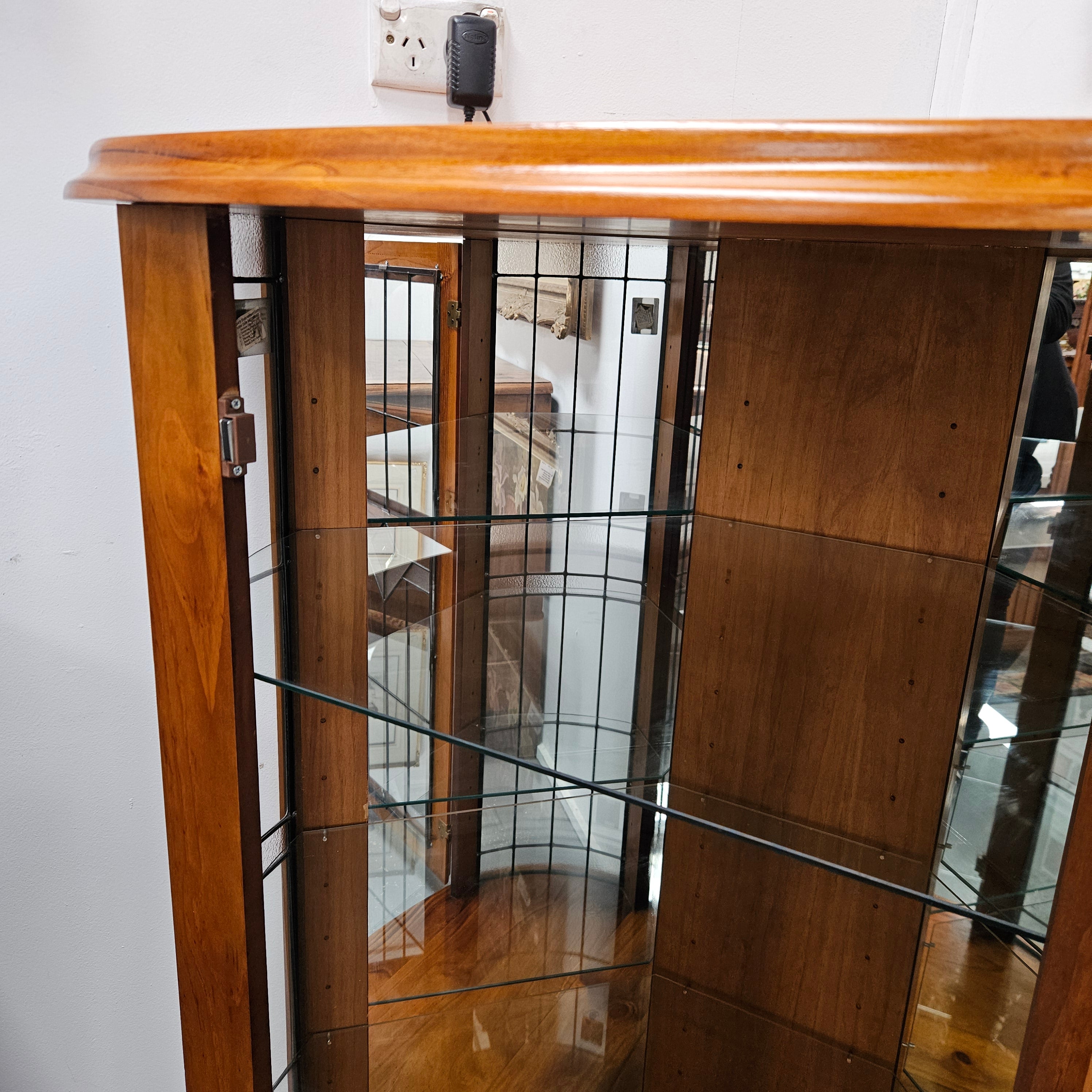 A Quality Reproduction Leadlight Corner Cabinet | Antique & Vintage | Moonee Ponds Antiques | Australia Wide Delivery