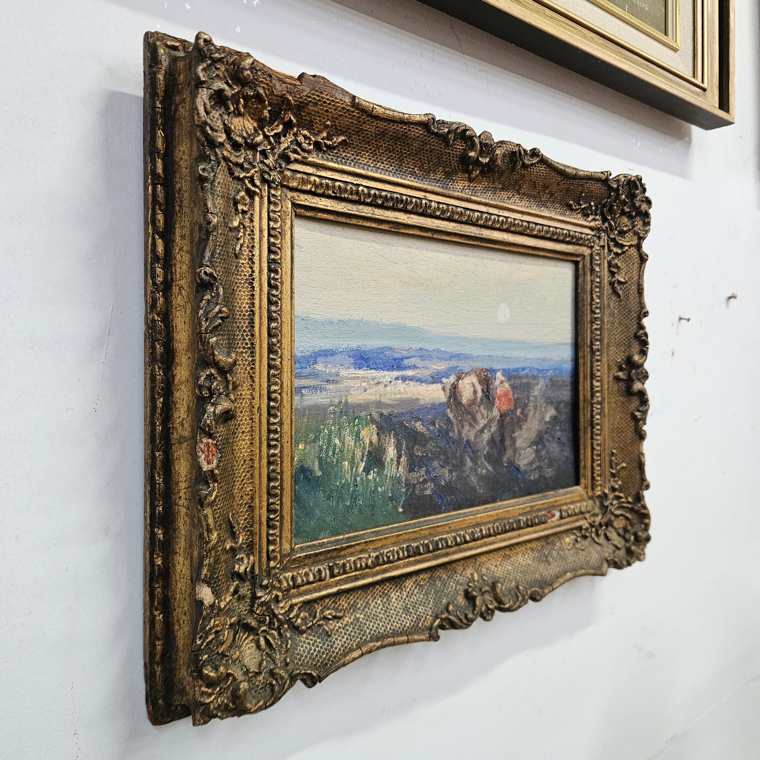 Oil on board by John Banks 'Ploughing the Fields' | Antique & Vintage | Moonee Ponds Antiques | Australia Wide Delivery