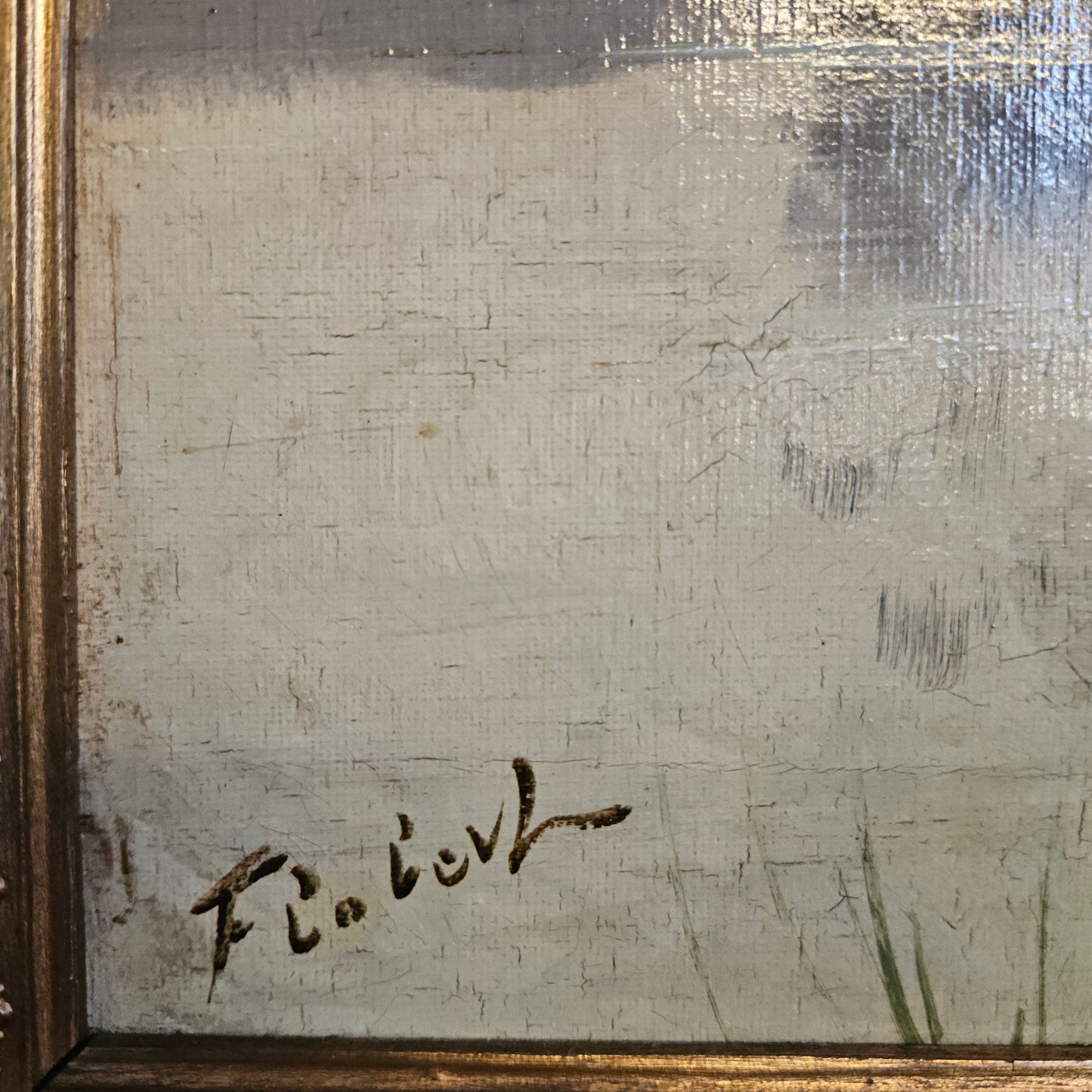 French Oil on Canvas Signed Painting