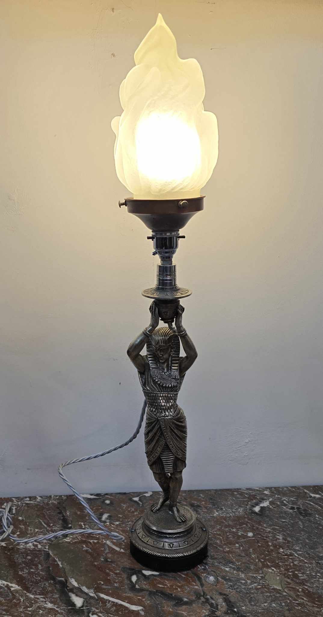 Rare Art Deco Egyptian Revival Lamp