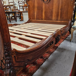 Beautifully Carved Antique French Walnut Queen Size Bed | Antique & Vintage | Moonee Ponds Antiques | Australia Wide Delivery