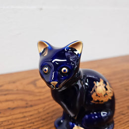 Limoge Cobalt Blue Cat