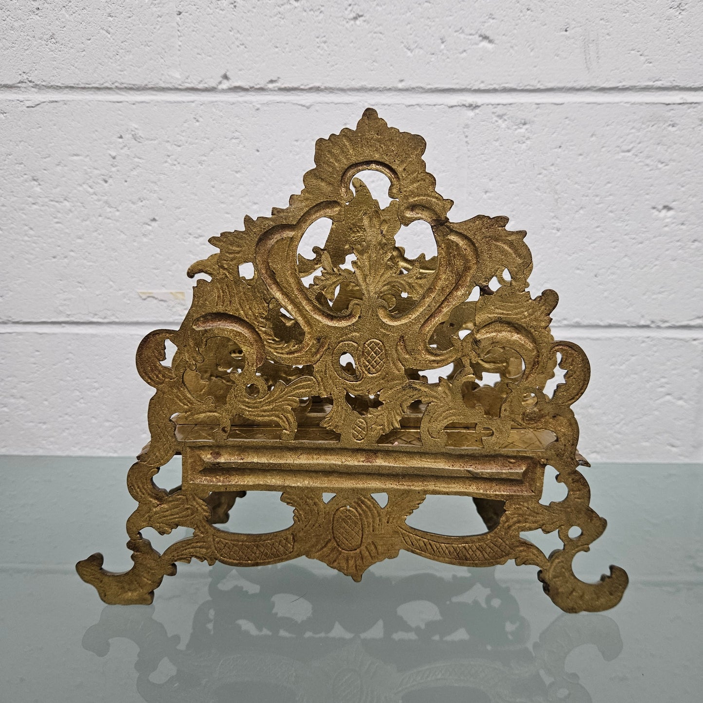 Antique Louis XV Style Gilt Metal Letter Rack