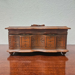 Antique Swiss Walnut Trinket Box | Antique & Vintage | Moonee Ponds Antiques | Australia Wide Delivery