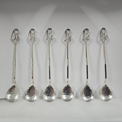 Set of 6 Sargison's (Hobart, Tasmania) Australian Arts & Crafts Sterling Silver Coffee Spoons | Antique & Vintage | Moonee Ponds Antiques | Australia Wide Delivery