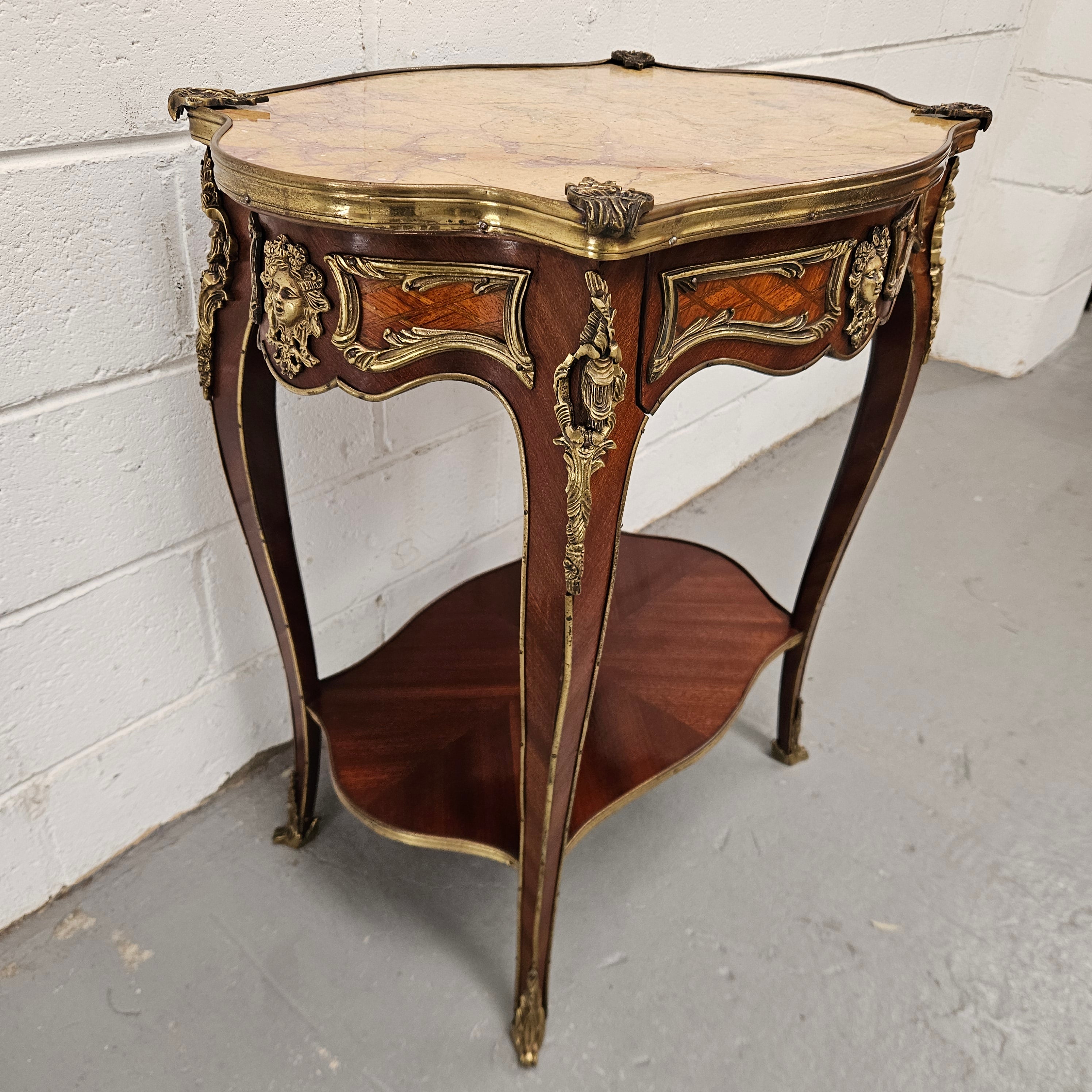 Antique French Marble Top & Ormolu Mounted Side Table | Antique & Vintage | Moonee Ponds Antiques | Australia Wide