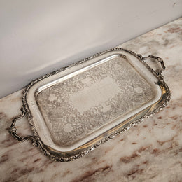 Vintage Sheffield Silver Plated Tray