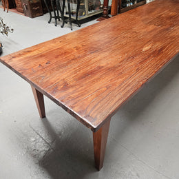 3 Meter Vintage Reclaimed Elm Top Farmhouse Style Dining Table