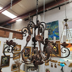 Rustic French Cast Iron Six Arm Chandelier | Antique & Vintage | Moonee Ponds Antiques | Australia Wide Delivery