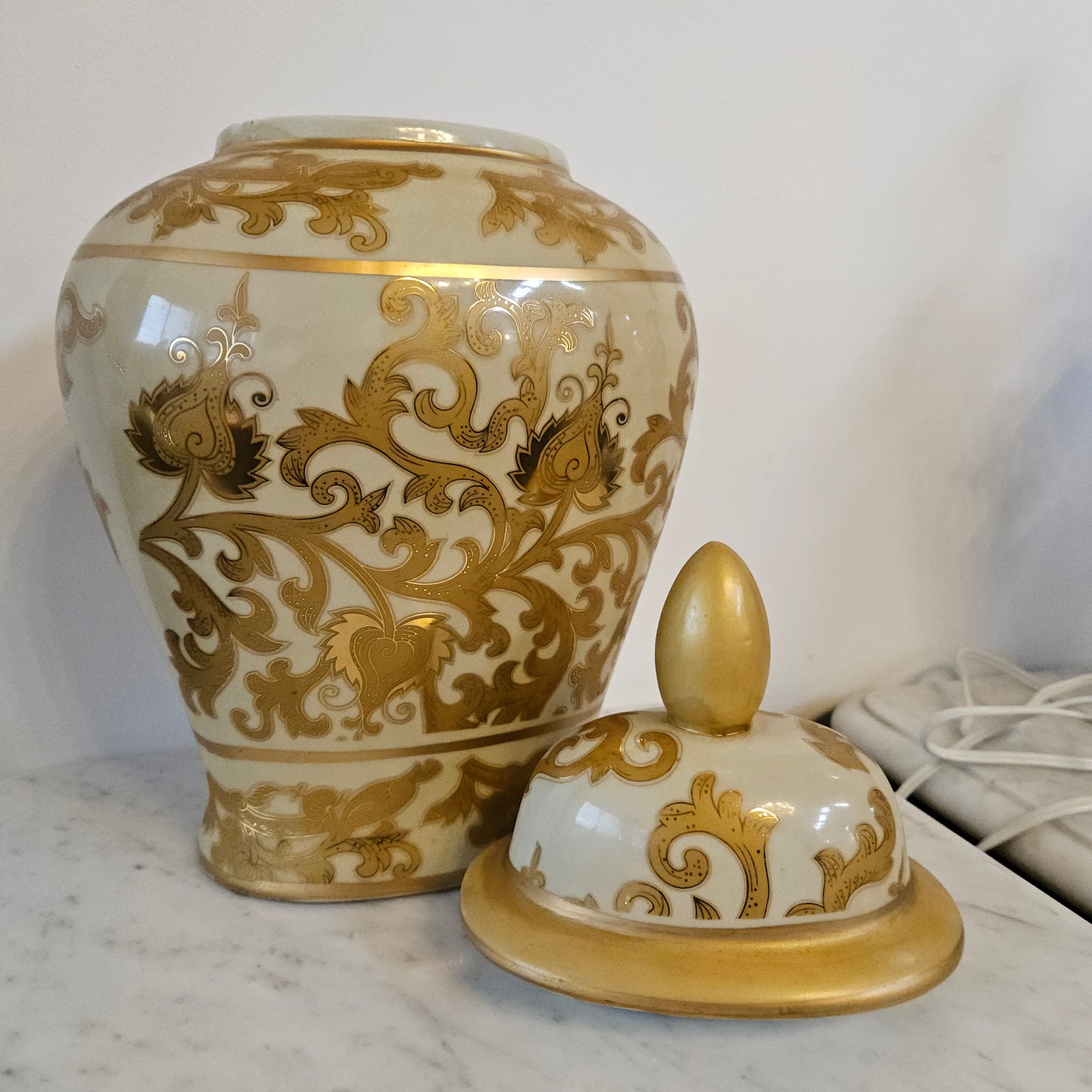 Decorative Porcelain Vase & Lid