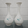 Pair Of Hand Painted Antique Milk Glass Vases Featuring Daffodils | Antique & Vintage | Moonee Ponds Antiques | Australia Wide Delivery