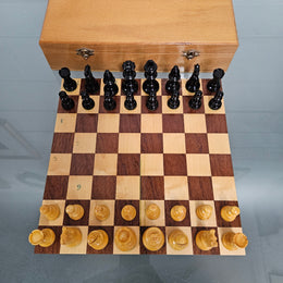 Vintage French Boxed Wooden Chess Set