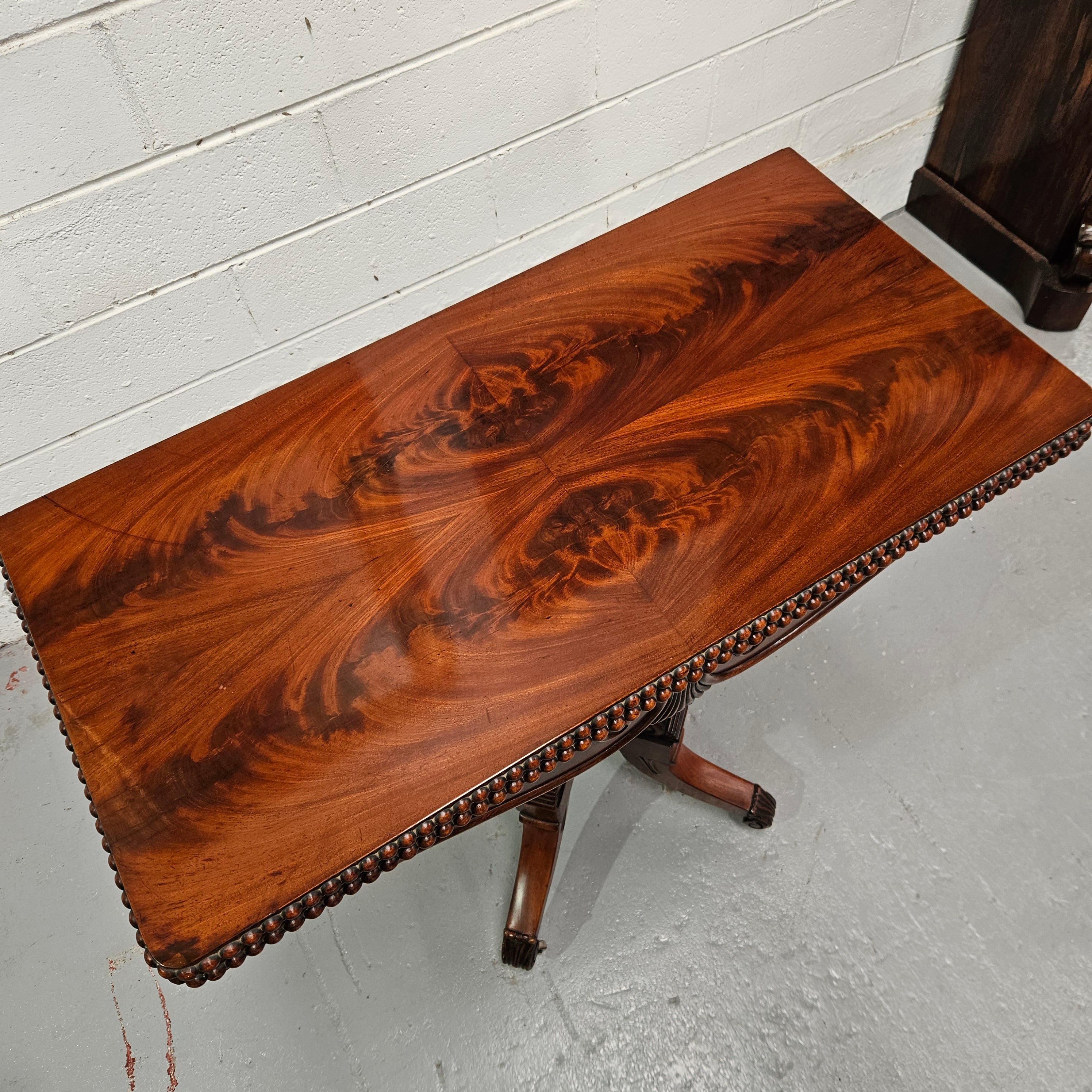 Lovely William IV Games Table In Flame Mahogany | Antique & Vintage | Moonee Ponds Antiques | Australia Wide Delivery