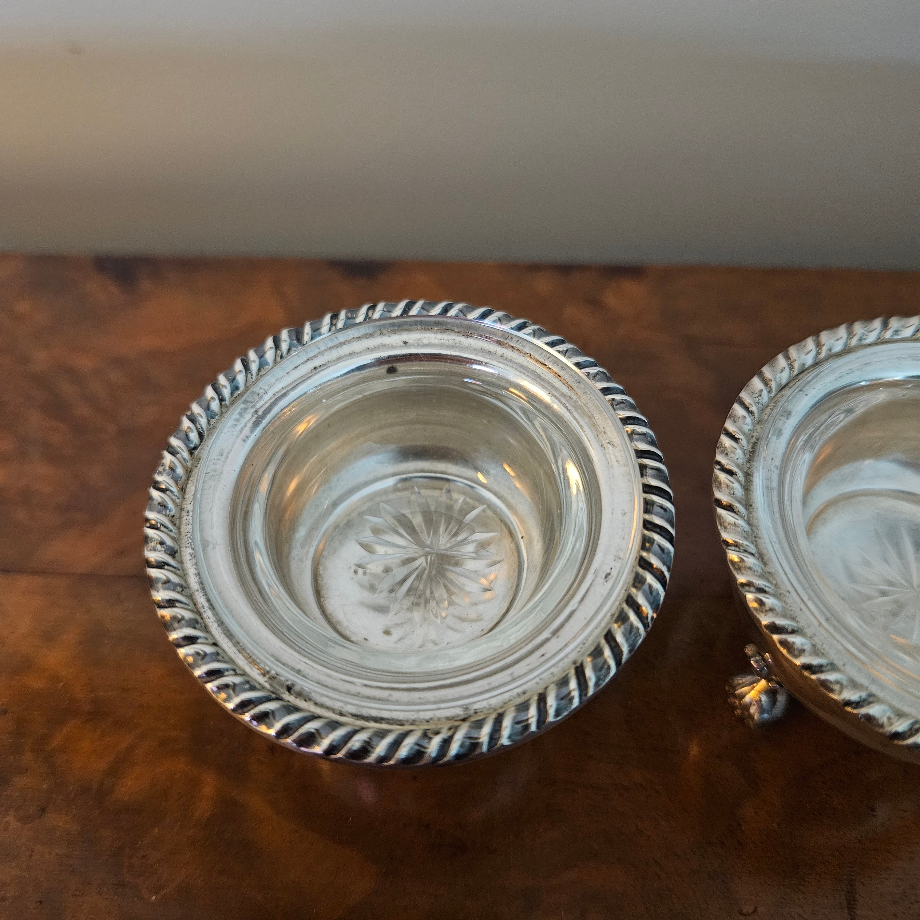 Pair of Vintage Silver & Glass Salts | Antique & Vintage | Moonee Ponds Antiques | Australia Wide Delivery
