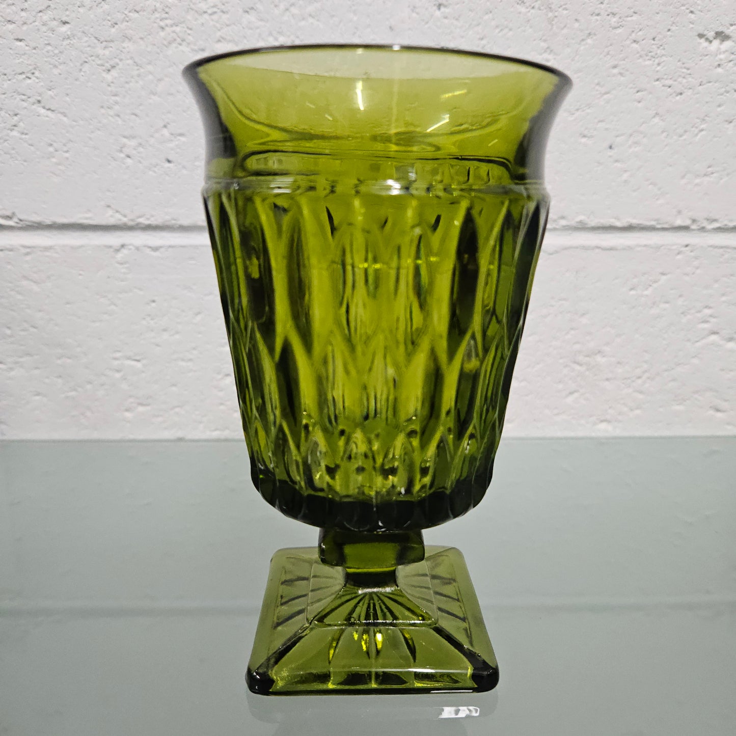 Vintage Green Glass Vase/Boblet