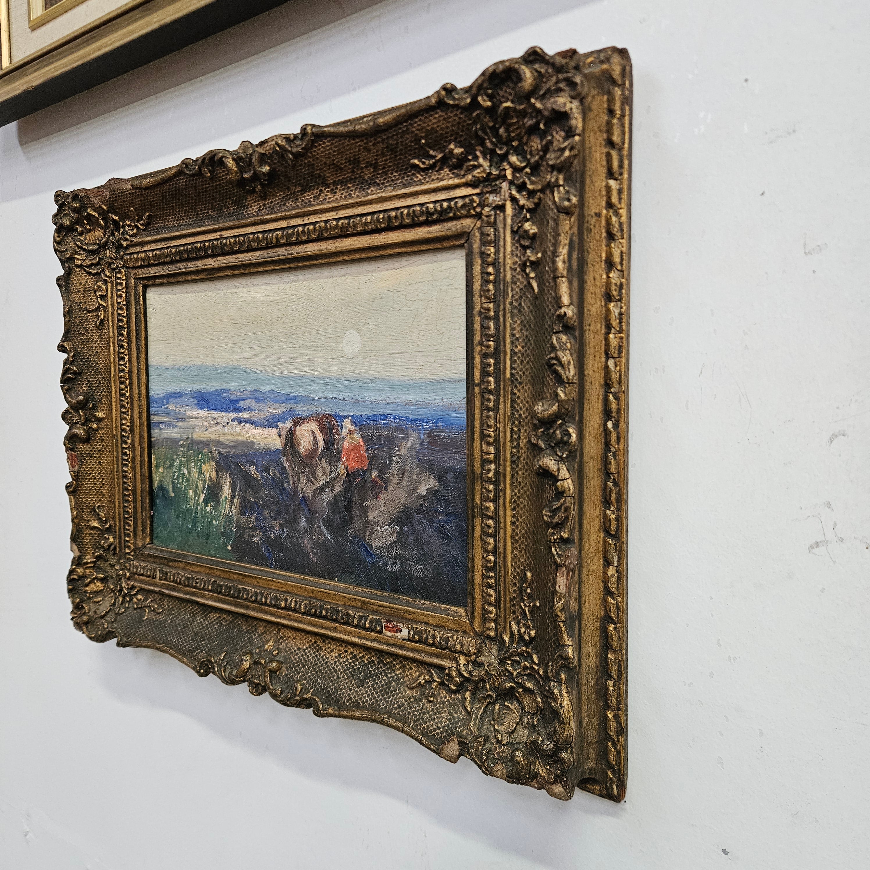 Oil on board by John Banks 'Ploughing the Fields' | Antique & Vintage | Moonee Ponds Antiques | Australia Wide Delivery