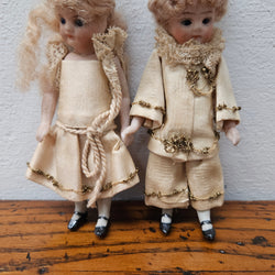 Pair Antique French Miniature Bisque Dolls | Antique & Vintage | Moonee Ponds Antiques | Australia Wide Delivery