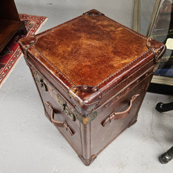 Portable Leather Filing Cabinet / Side Table | Antique & Vintage | Moonee Ponds Antiques | Australia Wide Delivery