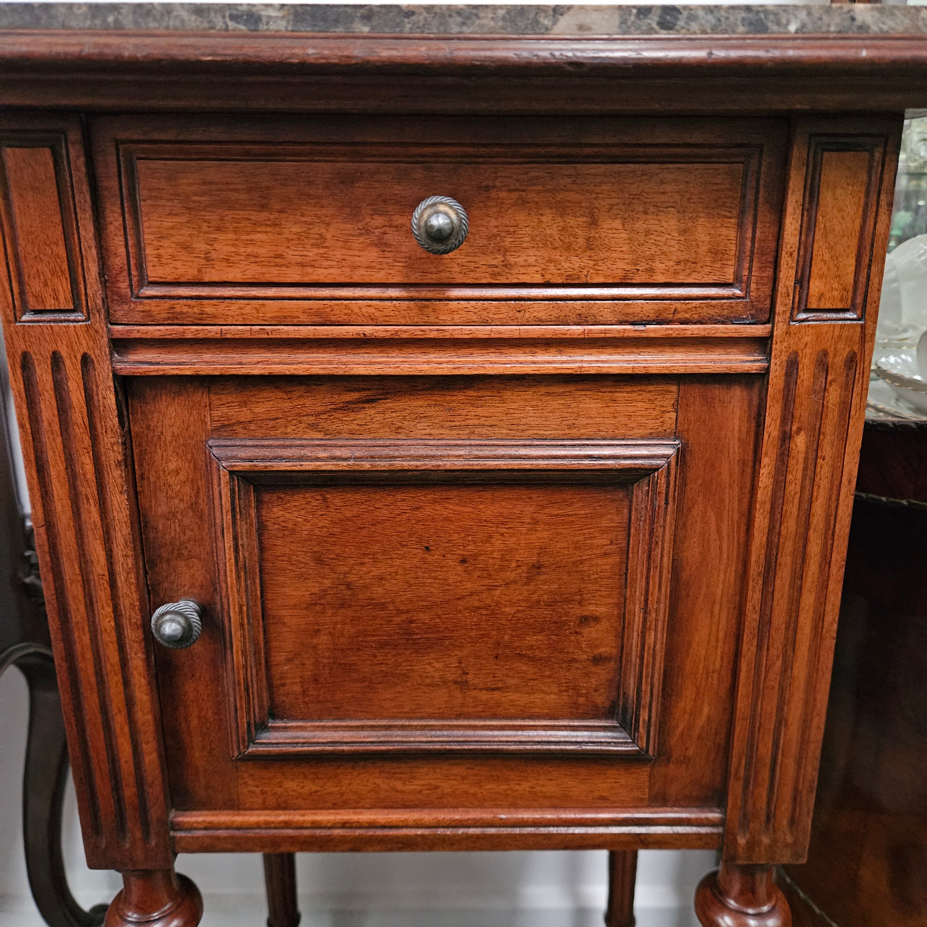 Stunning Marble Top Bedside Table | Antique & Vintage | Moonee Ponds Antiques | Australia Wide Delivery