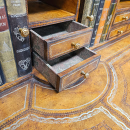 Spanish Empire Style Leather, Iron & Brass Desk