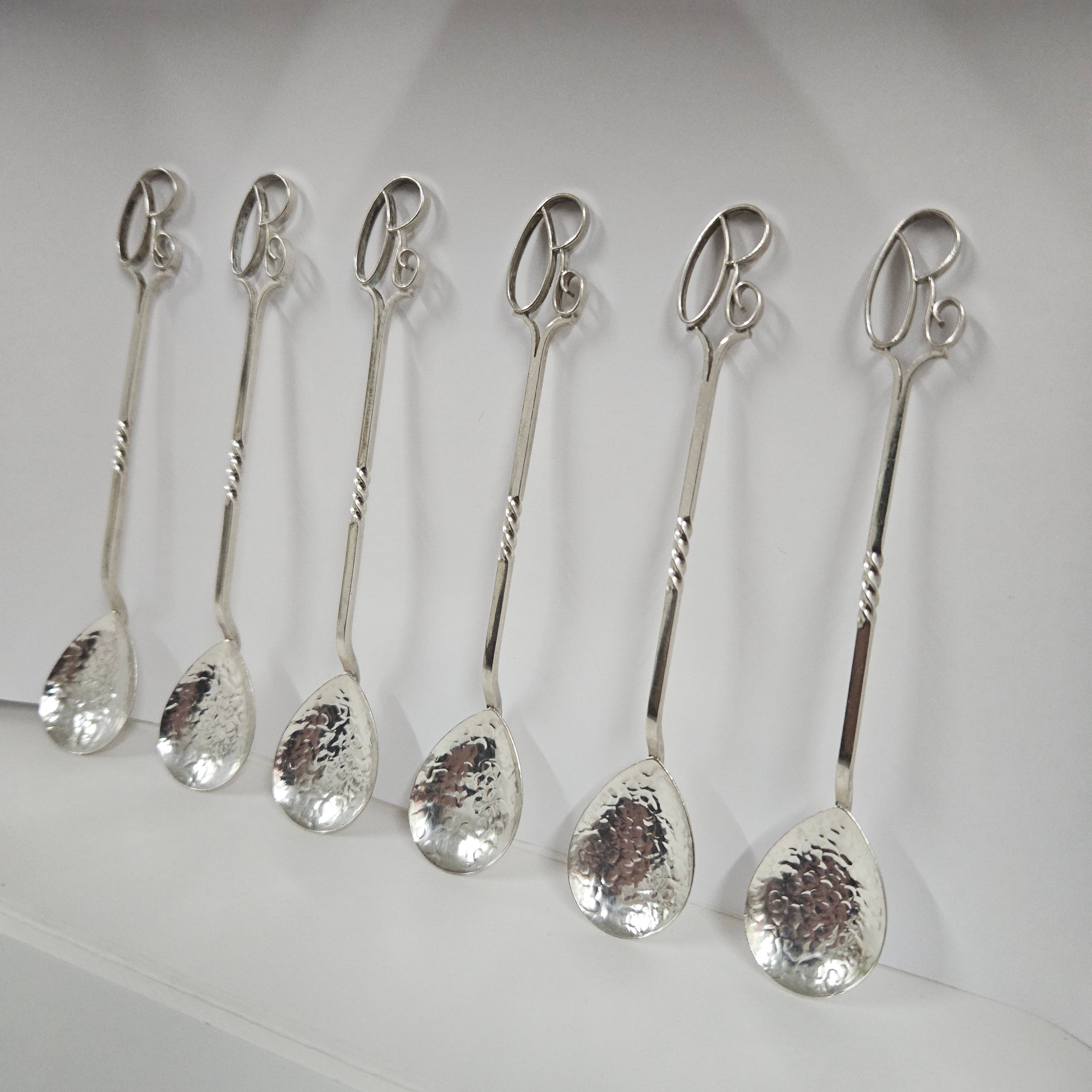 Set of 6 Sargison's (Hobart, Tasmania) Australian Arts & Crafts Sterling Silver Coffee Spoons | Antique & Vintage | Moonee Ponds Antiques | Australia Wide Delivery
