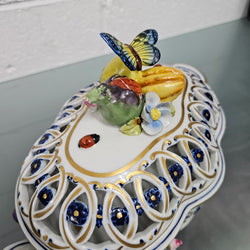 Vintage Servre Style Potpourri Holder With Fruit & Insects | Antique & Vintage | Moonee Ponds Antiques | Australia Wide Delivery