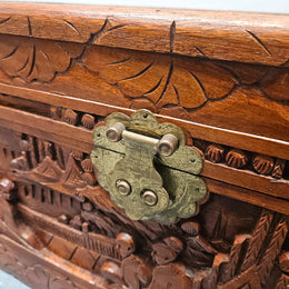 Small Oriental Carved Camphor Wood Chest