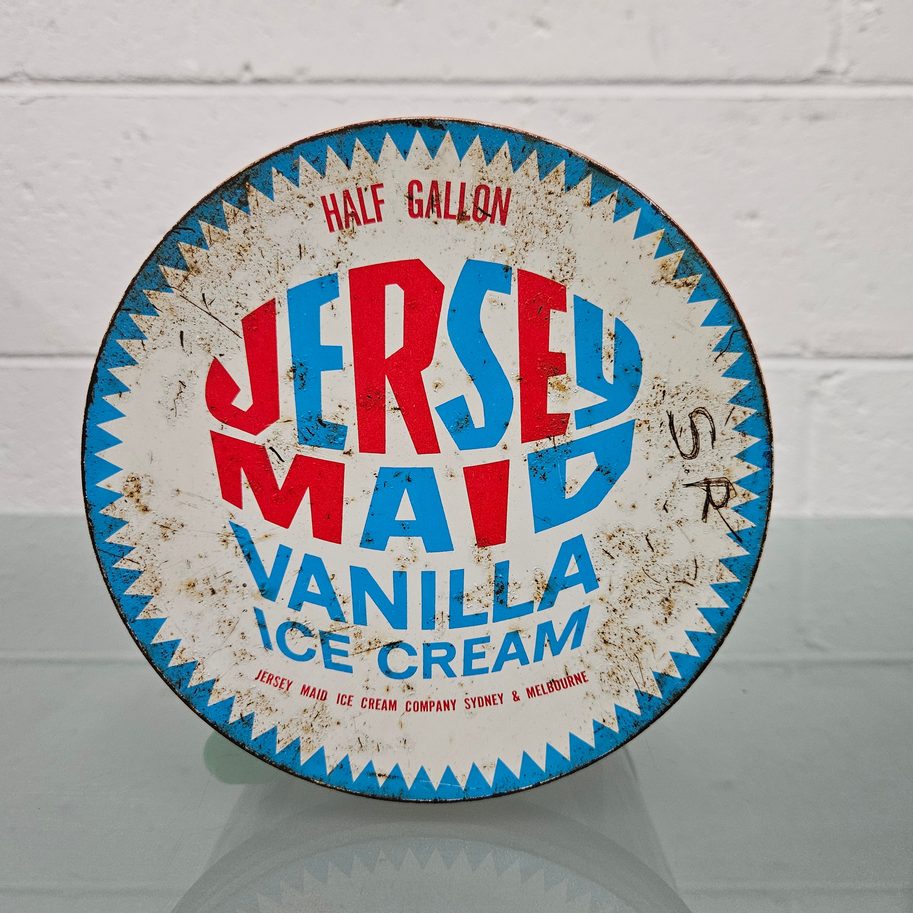Vintage 'Jersey Maid Vanilla Ice Cream' Tin | Antique & Vintage | Moonee Ponds Antiques | Australia Wide Delivery
