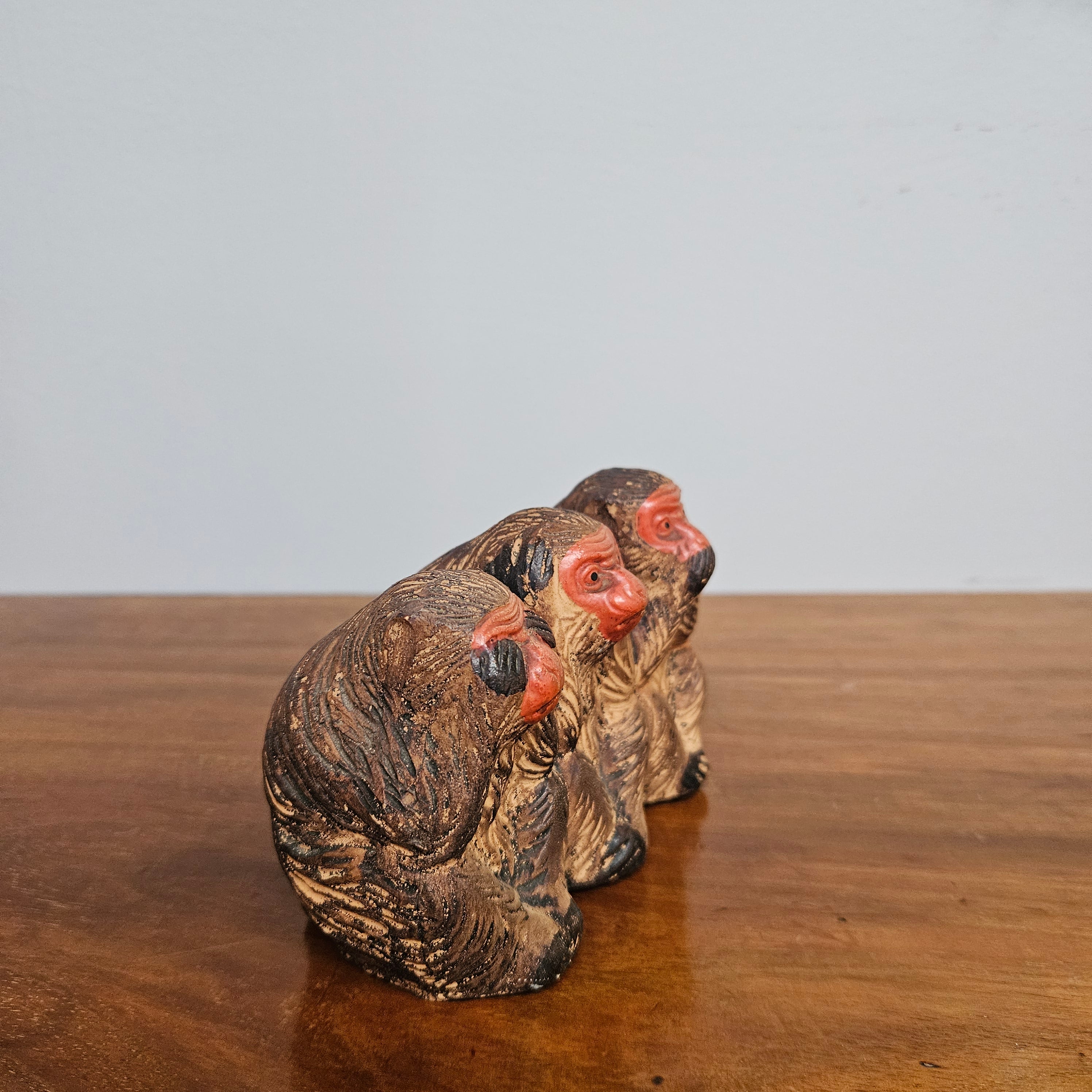 Vintage Terracotta Three Wise Monkeys Figure | Antique & Vintage | Moonee Ponds Antiques | Australia Wide