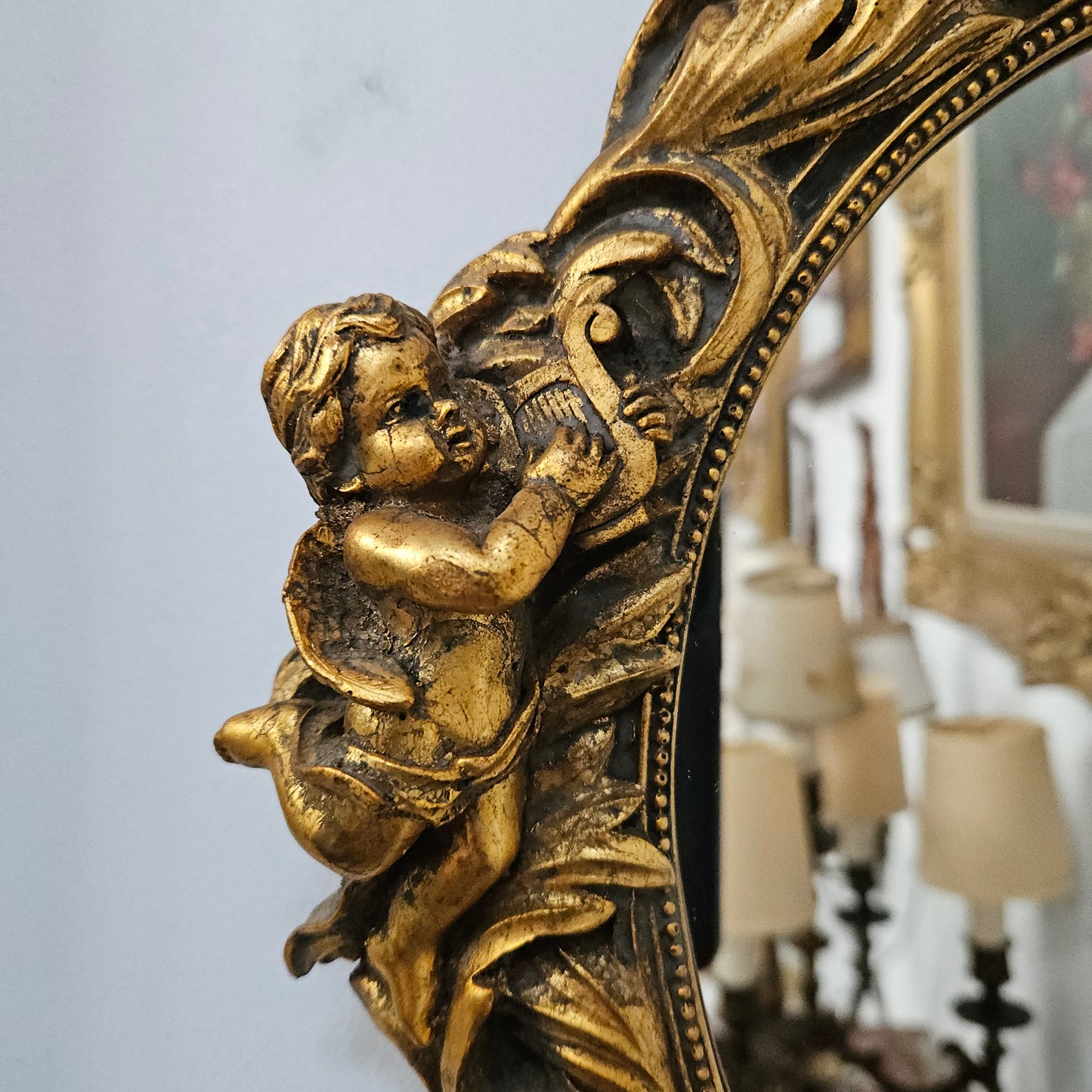 Decorative Gold Gilt Cherub Mirror