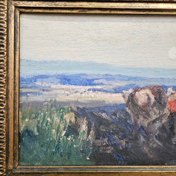 Oil on board by John Banks 'Ploughing the Fields' | Antique & Vintage | Moonee Ponds Antiques | Australia Wide Delivery
