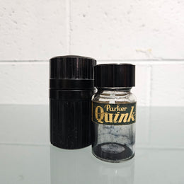 Art Deco Parker "Quink" Ink Bottle & Bakelite Case