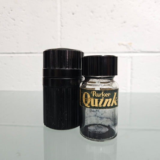 Art Deco Parker "Quink" Ink Bottle & Bakelite Case