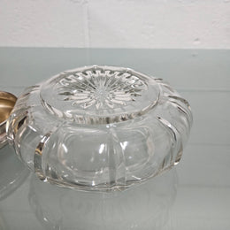 Antique Cut Glass & Sterling Silver Lid Dressing Table Bowl